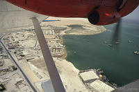 Mauritania, Nouadjibou. View from Catalina PBY-5A hydroplane on fish harbour. Peter Stuyvesant Travel Odyssey 1993/1994.