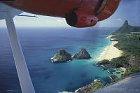 Brazil. Fernando de Noronha, View from Catalina PBY-5A hydroplane. Peter Stuyvesant Travel Odyssey 1993/1994.
